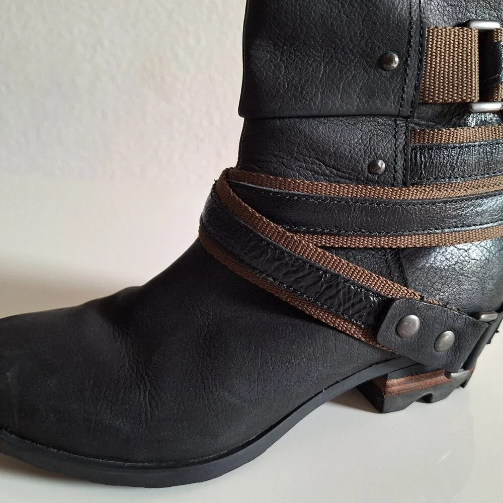 SOREL Waterproof Lolla Tall Boots, Black Mud, Women's, size 6.5